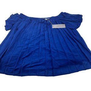 Jennifer Lopez Women's Size Medium Paradise Palms Blouse Blue New With Tags